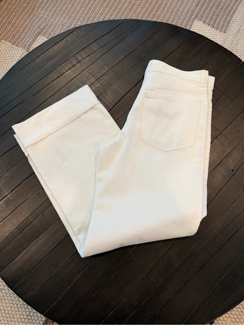 🔥NWT Madewell Low-Slung Baggy Jeans White Sz 27 Wide Leg Button Fly Cuffed New